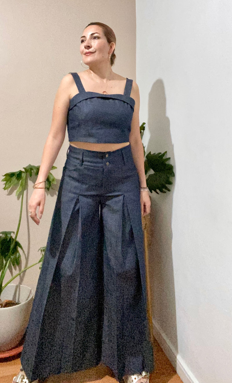 Pantalón Palazzo Denim